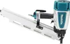 A pneumatic nail gun with a long magazine, shown against a white background. Produktbild-Vorschau