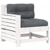 CLORIS Gartensofa mit Armlehne und Kissen Weiß Massivholz Produktbild-Vorschau 2