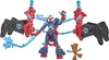A Spider-Man action figure with accessories and a small Groot figure on a white background. Produktbild-Vorschau