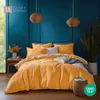 Seersucker Bettwäsche 155x220 Einfarbig Orange Uni gelbe Produktbild-Vorschau 2