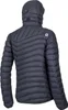 Dunkelgraue Isolationsjacke für Damen von Ocun; Modell "TSUNAMI ECO"; Rückansicht mit Kapuze. Produktbild-Vorschau