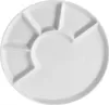 A white ceramic divided plate, shown from a top-down perspective. Podgląd zdjęcia produktu