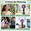 2er Set Handventilator Akku, Mini Ventilator USB-C Produktbild-Vorschau 7