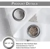 Close-up of curtain grommets with text detailing material and dimensions. Produktbild-Vorschau