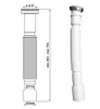A diagram and a photograph of a flexible drain pipe. Produktbild-Vorschau