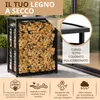 Porta legna da esterno Tetto 91×56×117 cm Gambe regolabili Anteprima dell’immagine prodotto 3