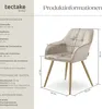 A diagram showing the dimensions of a chair, with text providing product information. Produktbild-Vorschau