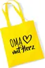Huuraa Jutebeutel Oma mit Herz 10 Liter Yellow Baumwolle Produktbild-Vorschau 1
