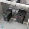 Eleganca Einbaumülleimer 2x 24L – Ausziehbarer Abfalleimer Produktbild-Vorschau 3