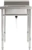 A stainless steel kitchen sink with a drain pipe hanging underneath, shown on a white background. Náhled obrázku produktu