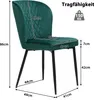 A diagram of a green chair with dimensions and weight capacity indicated. Produktbild-Vorschau