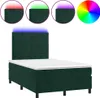vidaXL Boxspringbett mit Matratze & LED Dunkelgrün 120x190 Produktbild-Vorschau 1