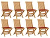 vidaXL Gartenstühle mit Roten Kissen 8 Stk. Massivholz Teak Produktbild-Vorschau 7