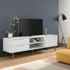 vidaXL TV skříňka MOLDE bílá 158x40x49 cm Masivní Náhled obrázku produktu 2