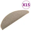 vidaXL Tapis d'escalier 15 pcs. 65x21x4 cm Marron Demi-Rond Voir les images du produit 8