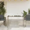 vidaXL Table de jardin avec plateau en verre Gris 115x54x74 Voir les images du produit 3