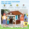 Outsunny Kinderspielhaus aus Holz mit Fenster Blumenregal Produktbild-Vorschau 6