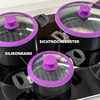 Skleněná poklice se silikonovým okrajem pro hrnce a pánve o Náhled obrázku produktu 4