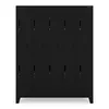 A black metal locker unit with 10 compartments, presented against a white background. Anteprima dell’immagine prodotto