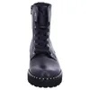 A front view of a black lace-up boot with a platform sole decorated with studs. Produktbild-Vorschau