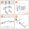 Diagrams showing the installation steps for a ceiling light fixture. Voir les images du produit