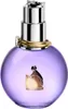 A close-up studio shot of a round, purple glass perfume bottle with a silver and gold cap. Náhľad obrázku produktu