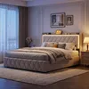 Letto imbottito INONEFT, modello boxspring, 140x200 cm, con Anteprima dell’immagine prodotto 1