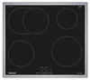 A top-down view of a black induction cooktop with four heating zones and a digital display. Produktbild-Vorschau