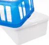 A close-up shot of a blue plastic basket placed on top of a white plastic container. Podgląd zdjęcia produktu