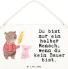 Mr. & Mrs. Panda Schild Bauer Herz DIN A6 - Weiß - Produktbild-Vorschau 1