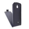 A black flip cover case for a smartphone is shown against a white background. Náhled obrázku produktu