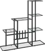vidaXL Stojan na květiny 94,5x25x88 cm Černý kov Náhled obrázku produktu 1