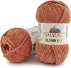 Two balls of orange yarn are shown against a white background. One ball is in the foreground and slightly to the left, while the other is behind it and to the right, with its label visible. Podgląd zdjęcia produktu