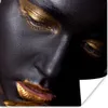 MuchoWow® Poster Frau - Gold - Schwarz - Make up 100x100 cm Produktbild-Vorschau 1