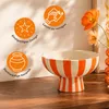 Dekoschale bunt gestreift, orange weiß in Ø 17x10 cm Produktbild-Vorschau 3