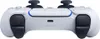 A white PlayStation 5 DualSense controller is shown from the back. Produktbild-Vorschau