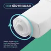 Close-up of a white water filter cartridge with a teal arrow graphic and text overlay. Produktbild-Vorschau