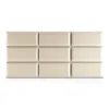A row of cream-colored upholstered wall panels against a white background. Anteprima dell’immagine prodotto