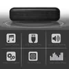 A black speaker with feature icons and text below. Produktbild-Vorschau