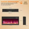 Diagrams showing the dimensions of an electric fireplace. Podgląd zdjęcia produktu