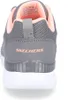 The back view of a gray Skechers sneaker with pink accents. Anteprima dell’immagine prodotto