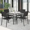 5-teiliges Gartenmöbel Set, Esstisch und 4 stapelbare Produktbild-Vorschau 8