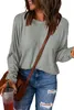 OMG Damen schlicht Patchwork-Pullover mit langen Ärmeln Produktbild-Vorschau 5