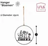 Metall-Blumenornament zum Aufhängen, 25 cm, schwarz Anteprima dell’immagine prodotto