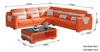 Orange Design Eckgarnitur Ledersofa Ecksofa L Form Couch Produktbild-Vorschau 3