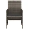 3-tlg. Bistro-Set mit Kissen Grau Poly Rattan Produktbild-Vorschau 6