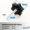 Bituxx 10x Rändelschraube Feststellschraube M6 x 40 mm Produktbild-Vorschau 1