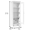 Vitrinenschrank weiß 70x210x44 cm Vintage Stil mit Produktbild-Vorschau 6