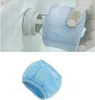 A close-up of a filter net being attached to a spa fitting, and a separate shot of the filter net. Produktbild-Vorschau