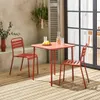 sweeek - Gartentisch mit 2 Stühlen aus Stahl - Terrakotta Produktbild-Vorschau 2